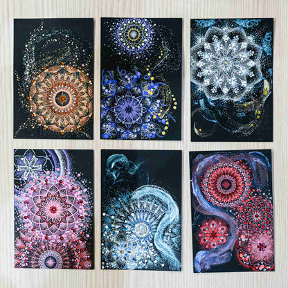 まんだらカード オレンジの曼荼羅アート作品（水彩技法）全体写真｜Japan Satsuma
