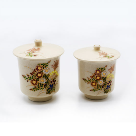 白薩摩焼 夫婦湯呑 永田窯