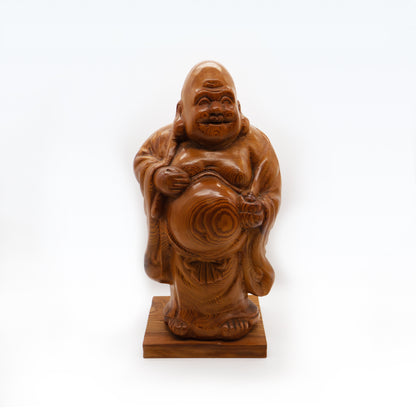 七福神 布袋和尚屋久杉雕刻擺飾