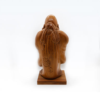 七福神 布袋和尚屋久杉雕刻擺飾